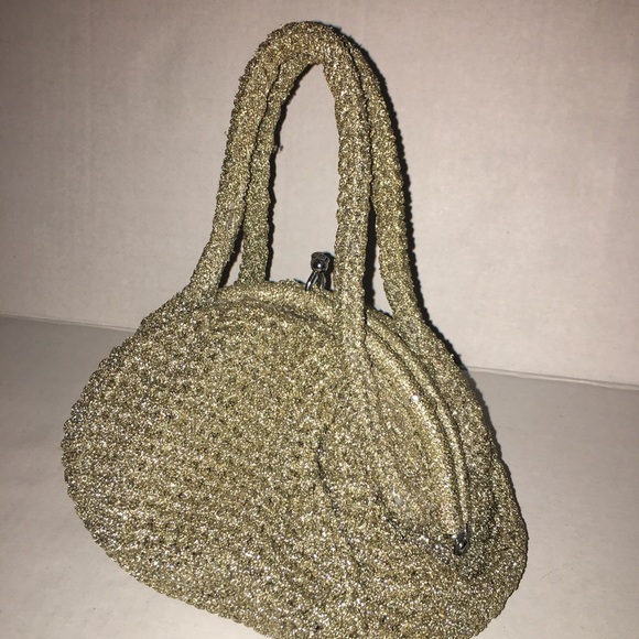 unknown Handbags - Vintage crocheted woven Heirloom Clutch Purse Bag